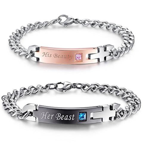His Beauty And Her Beast Bracelets for couples
